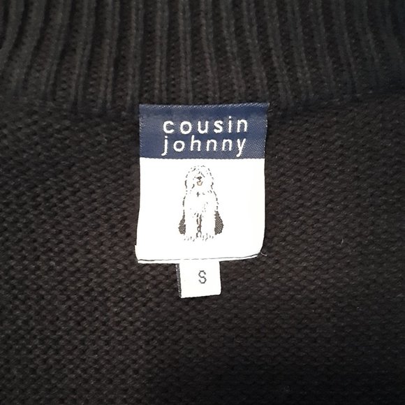 Womens COUSIN JOHNNY  Full Zipper Black Sweater Vest - Small - Picture 7 of 8